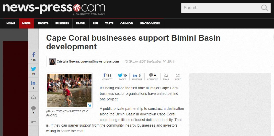 Cape Coral businesses support Bimini basin development