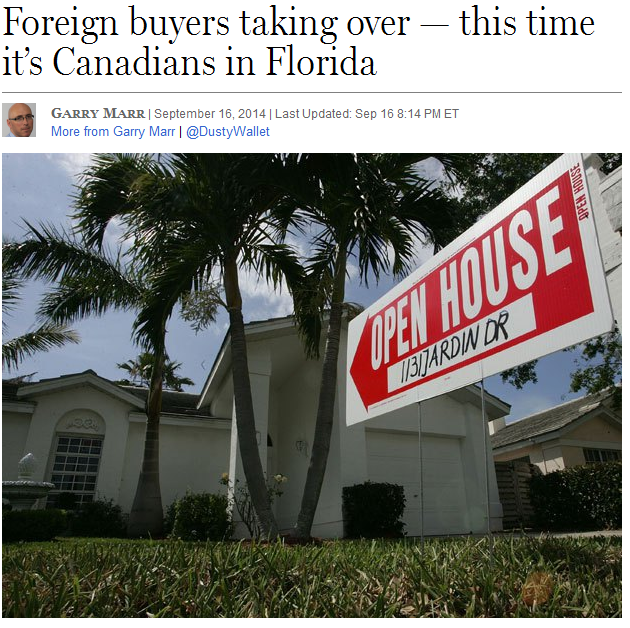 Foreign Buyers taking over-This time its canadians in florida
